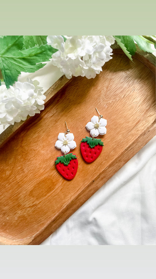 Strawberry + Flower Dangles