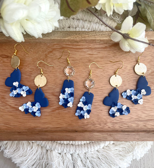 Blue Multi Flower Dangle Collection- MADE TO ORDER